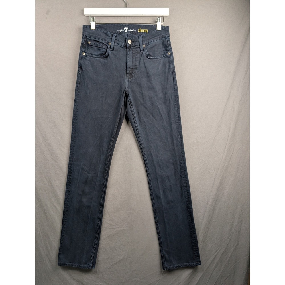 7 For All Mankind Slimmy Jeans Mens 28 Black RTA511150 Slim Fit Denim